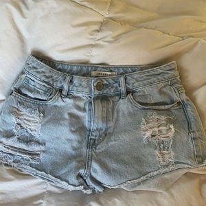 Pacsun Distressed Blue Denim Shorts